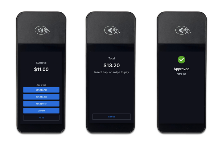 On screen tipping with the WisePOS E